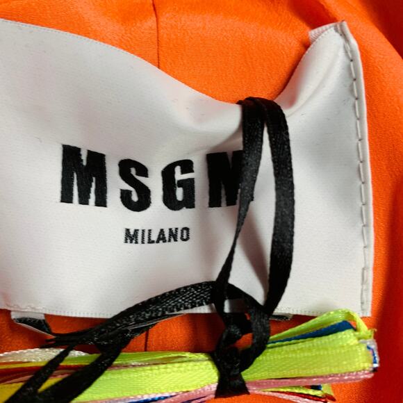 MSGM Size 6 Orange Wool Peak Lapel Jacket Blazer - Picture 5 of 10